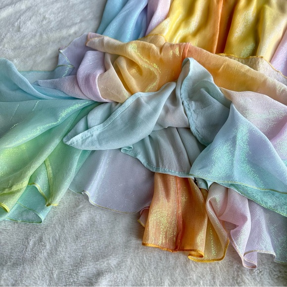 Rococo Sand Zale V-neck Yellow Blue A-Line Maxi Dress S - Picture 6 of 15